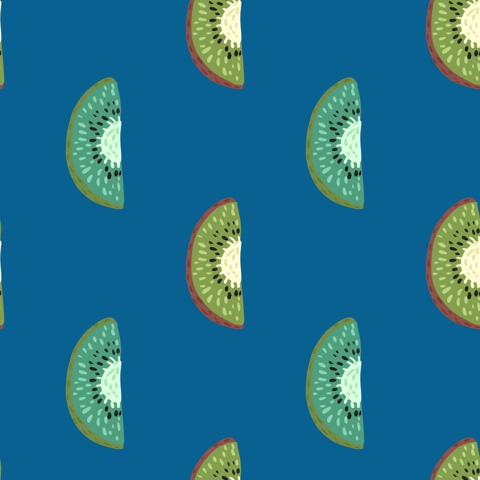 A blue background with green and red kiwi slices - Kiwi