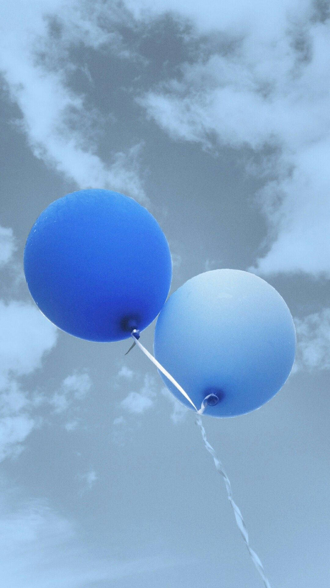 Download Two Balloons Light Blue Aesthetic iPhone Wallpaper