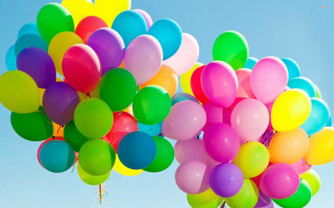 Wonderful rainbow made from colorful balloons