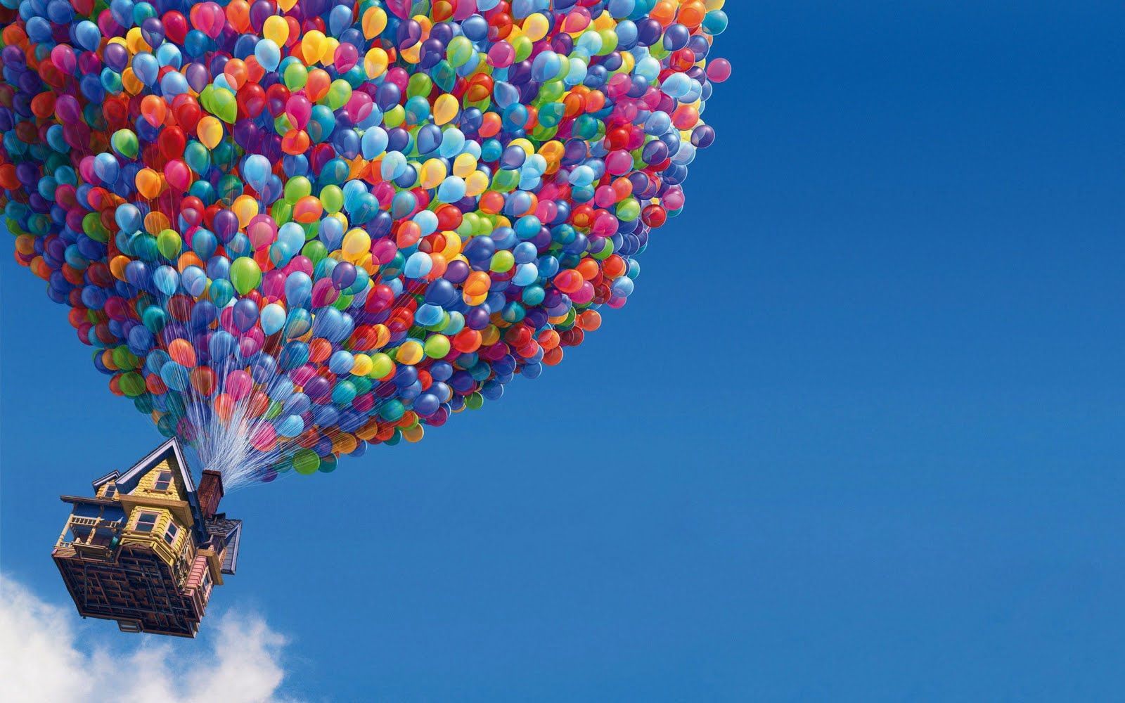 The house from the movie Up floating in the sky with balloons - Balloons