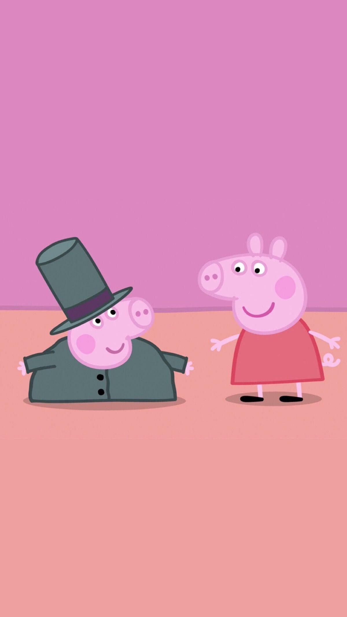 Pepa and peppa are standing in front of each other - George Pig, Peppa Pig