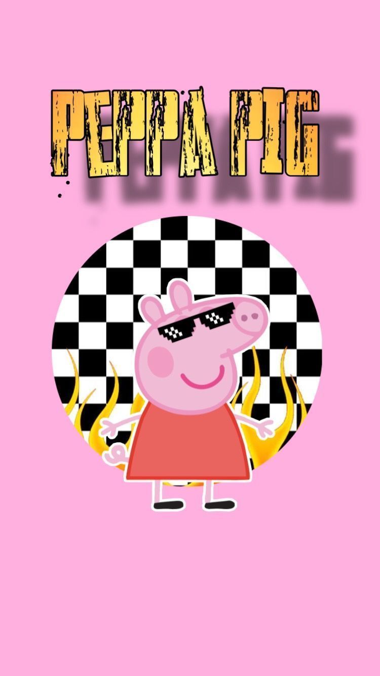 Pepa peppa the little girl with a yellow background - Peppa Pig