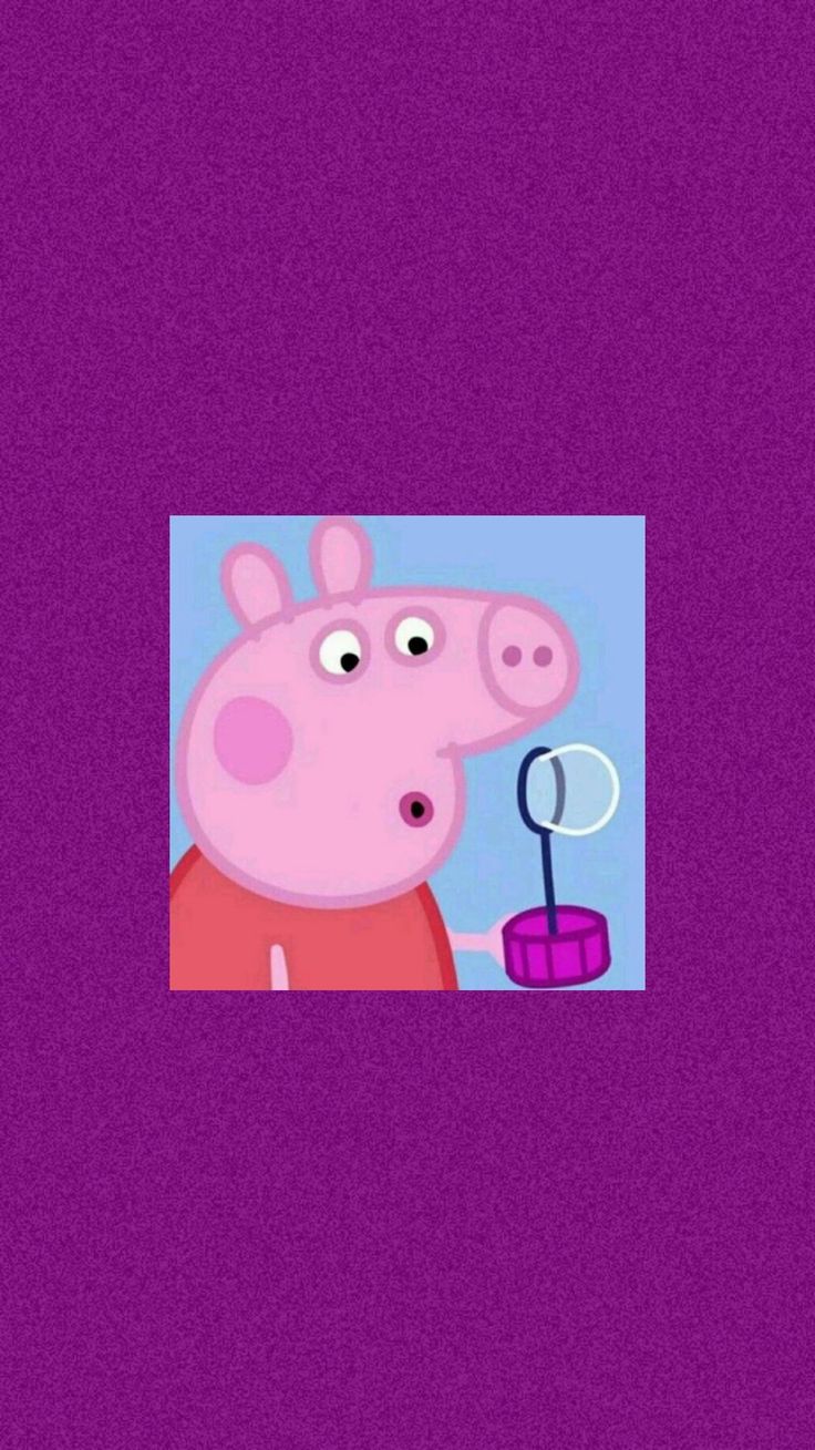 Pep the puppet on a purple background - Peppa Pig