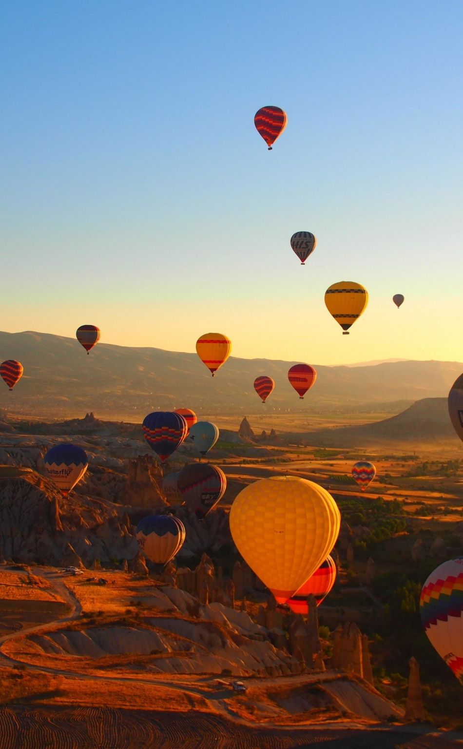 A group of hot air balloons flying in the sky - Hot air balloons