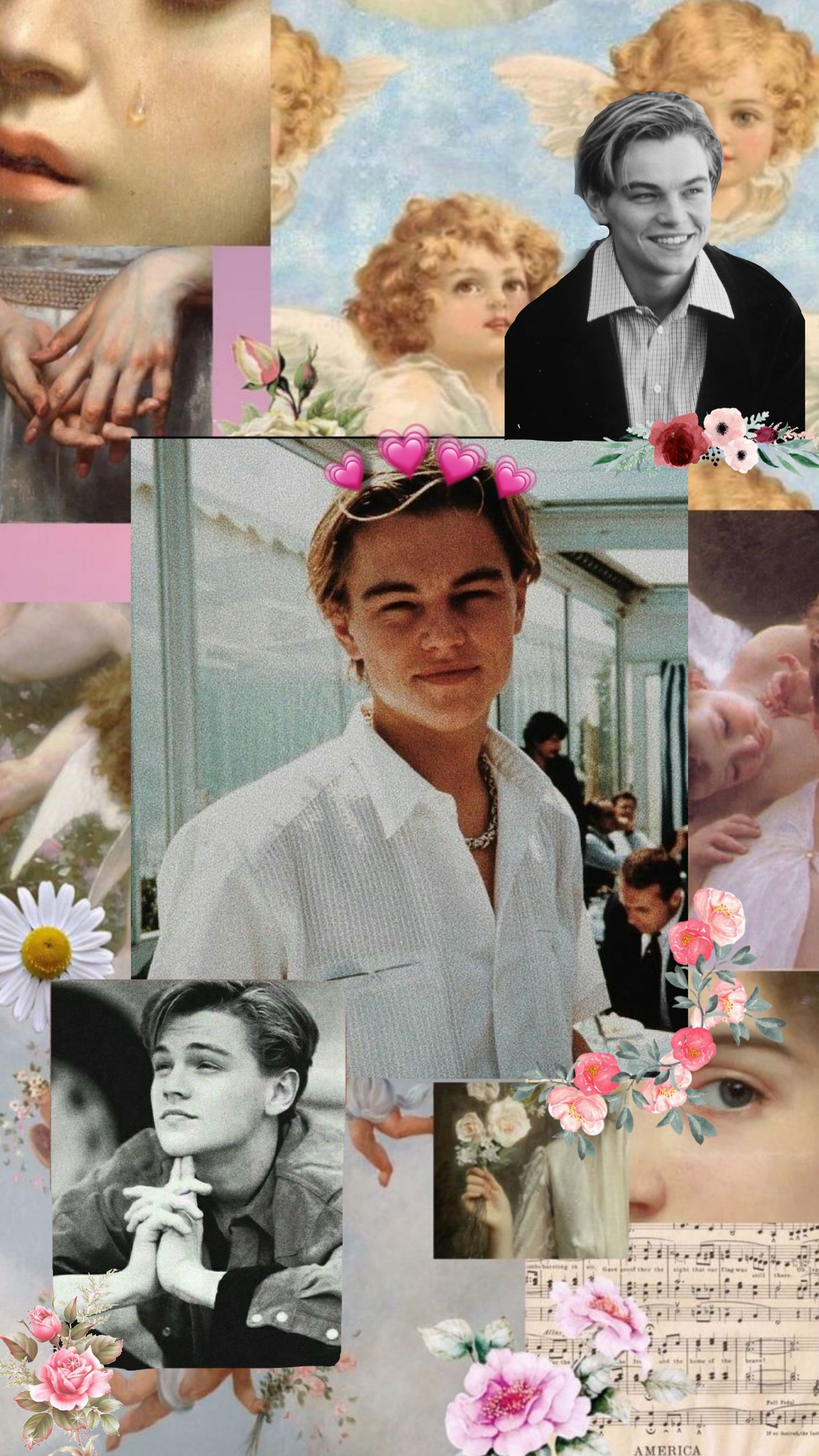 A collage of pictures with different people in them - Leonardo DiCaprio