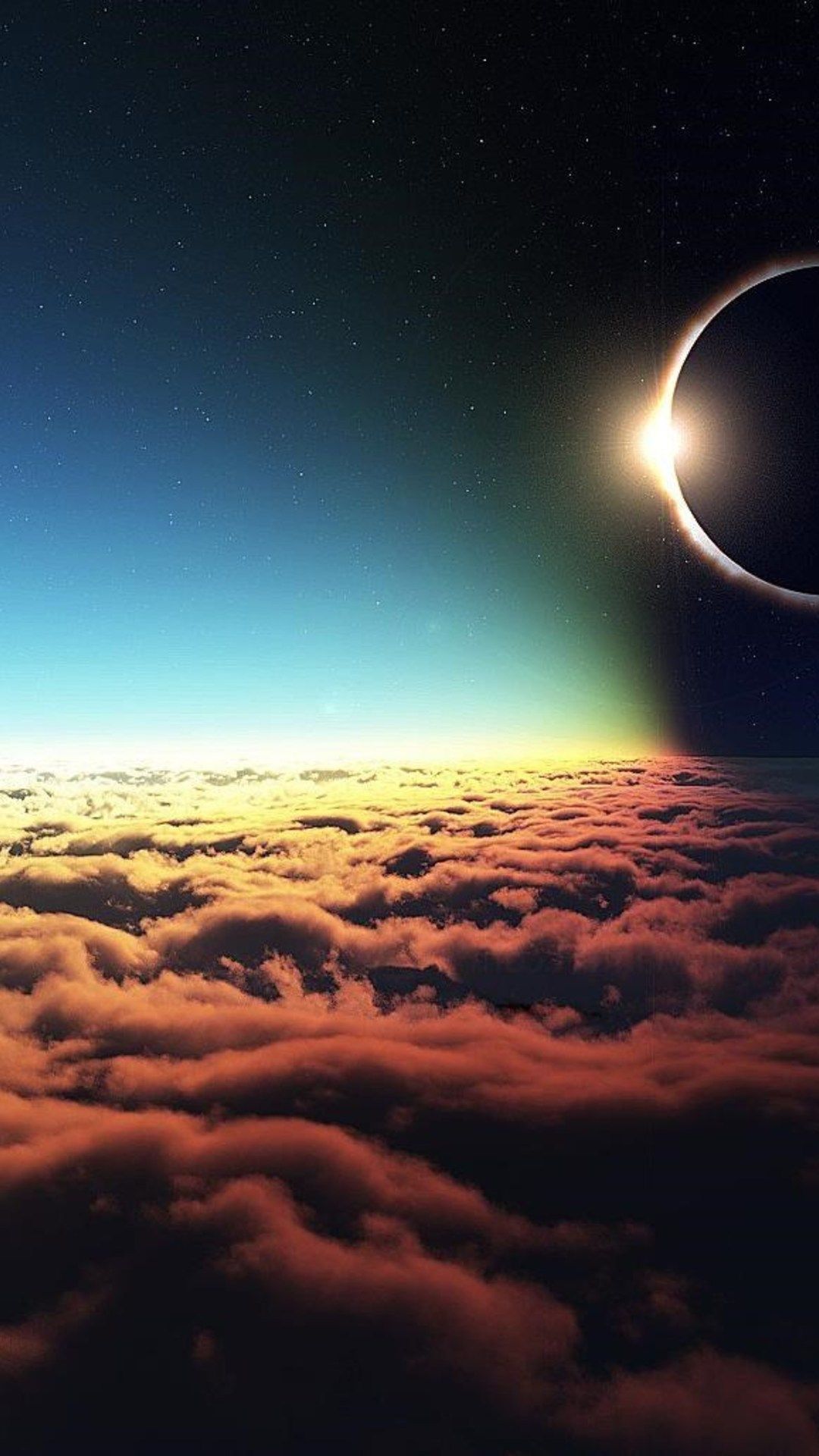 The eclipse over a cloudy sky - Eclipse