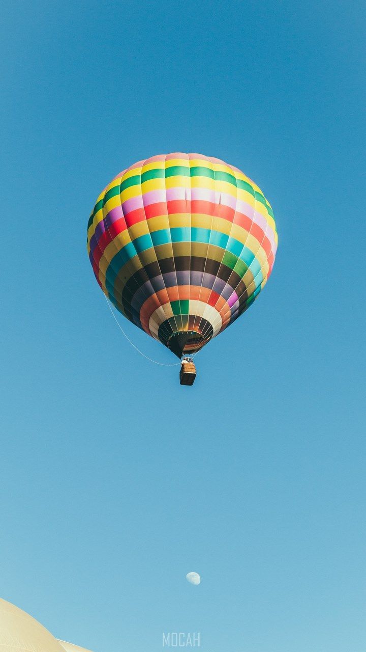 a hot air balloon appears to fly over the moon at rancho santa fe, hot air balloon and the moon, Xiaomi Redmi K30i 5G background, 1080x2400 Gallery HD Wallpaper