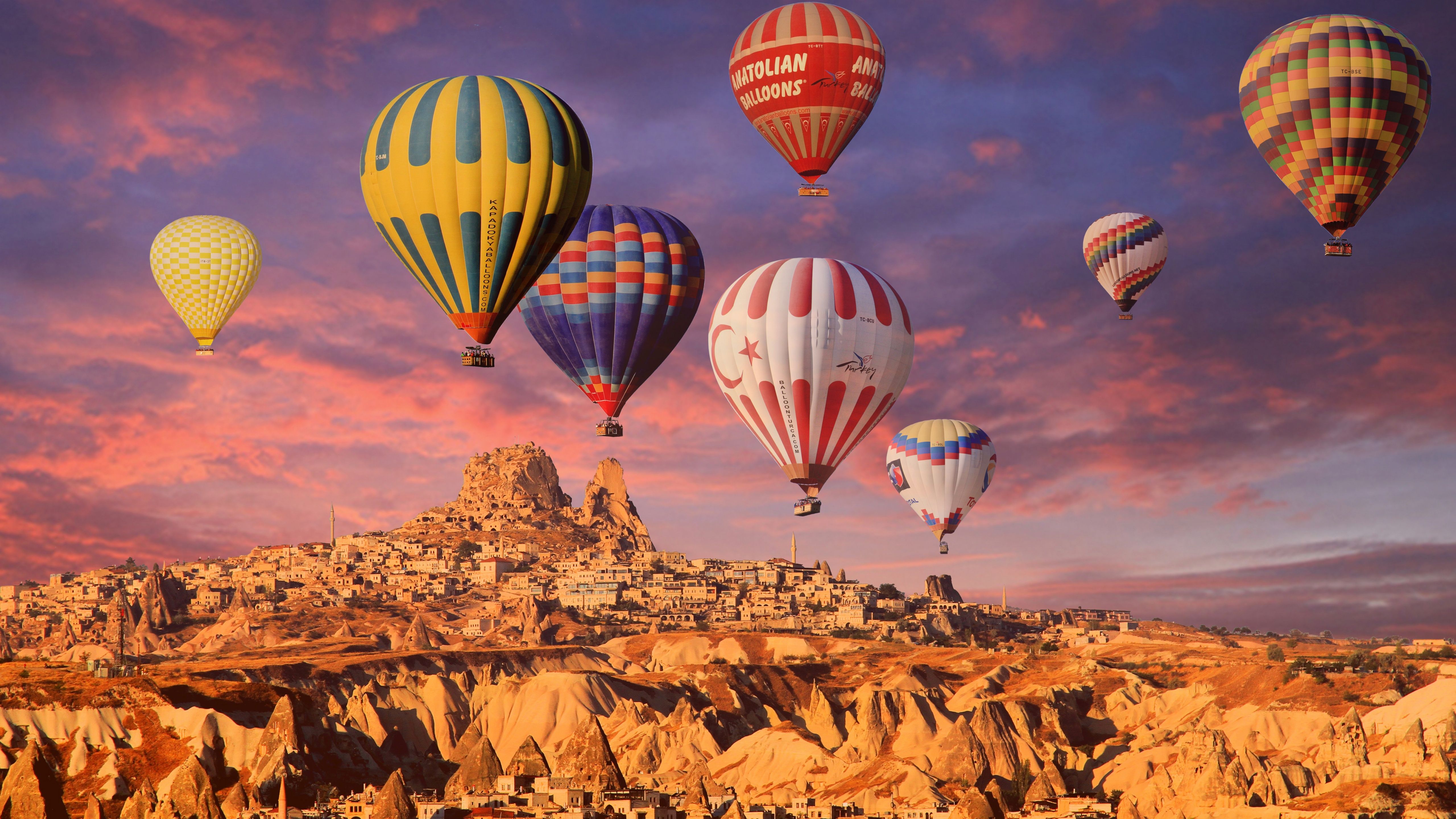 Hot air balloons Wallpaper 4K, Cappadocia, Golden hour, World