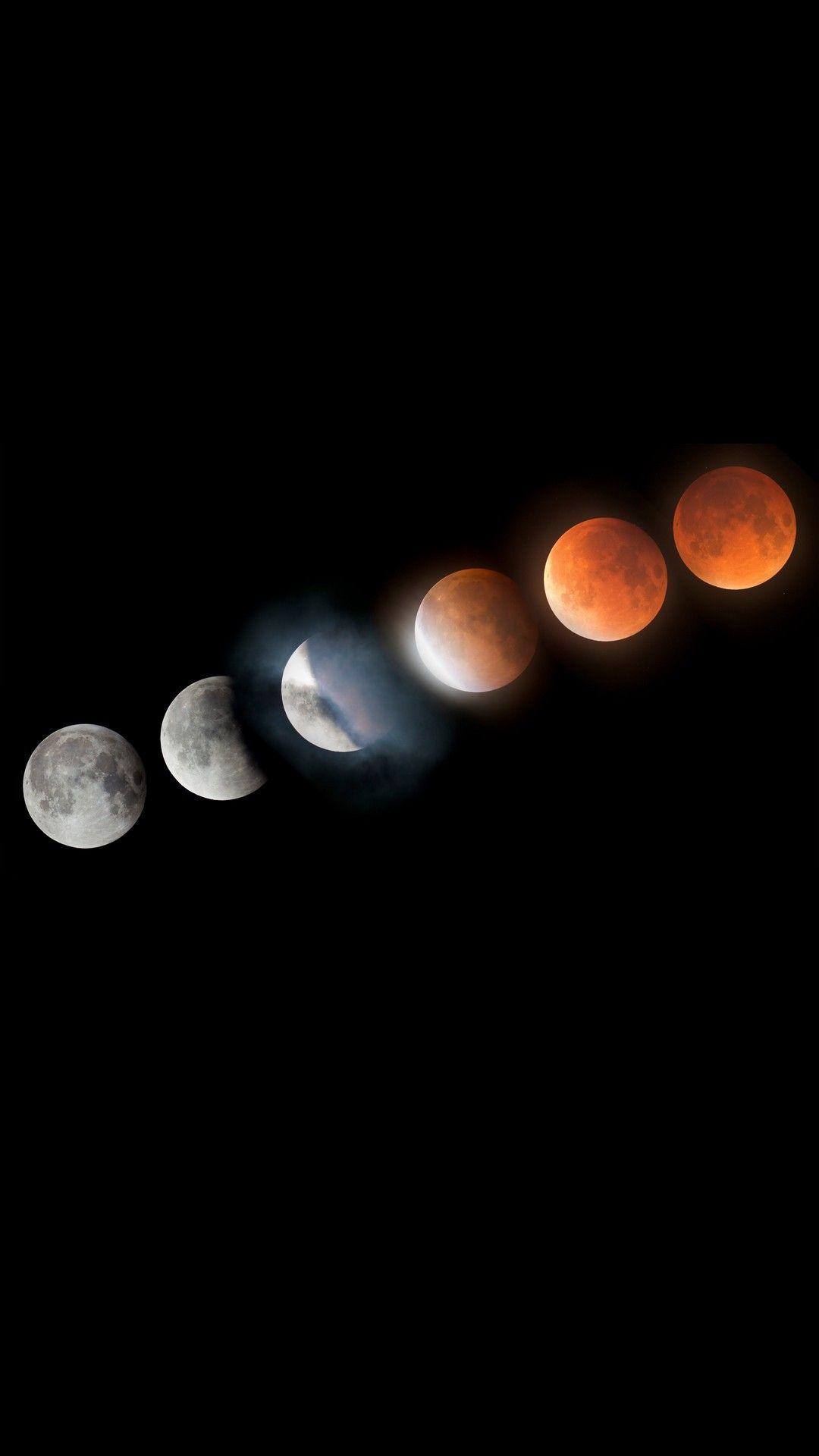 IPhone wallpaper of the moon phases. - Eclipse