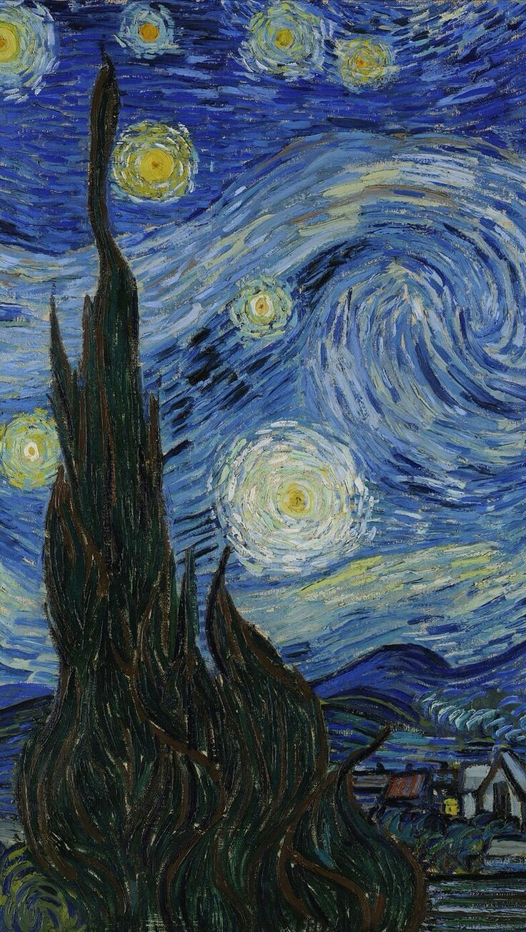 aesthetic wallpaper. Starry night van gogh, Van gogh wallpaper, Starry night wallpaper