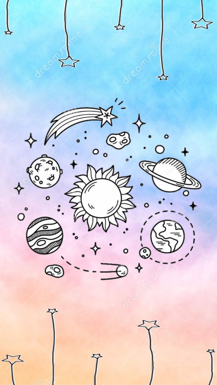 Wallpaper of the solar system - Illustration