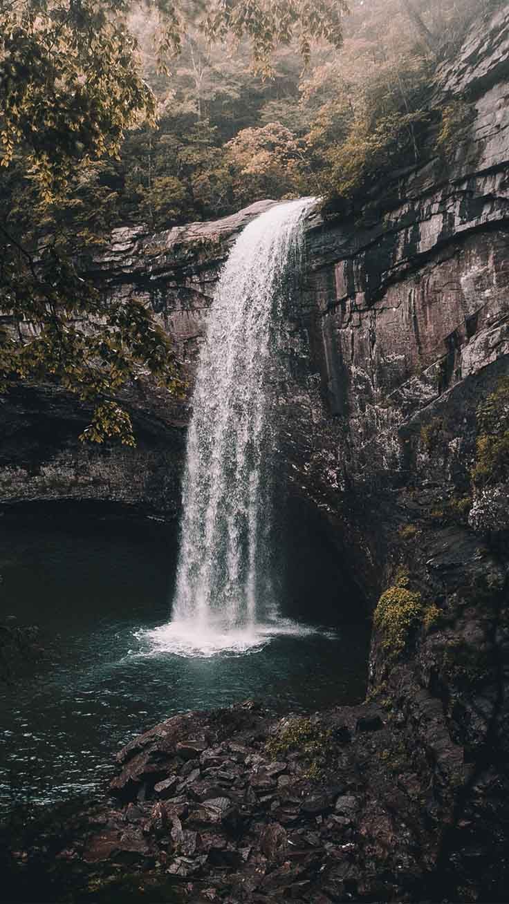Waterfall, Body of water, Water resources, Natural landscape, Water, Nature ipho::Click here. Nature iphone wallpaper, Waterfall wallpaper, New nature wallpaper