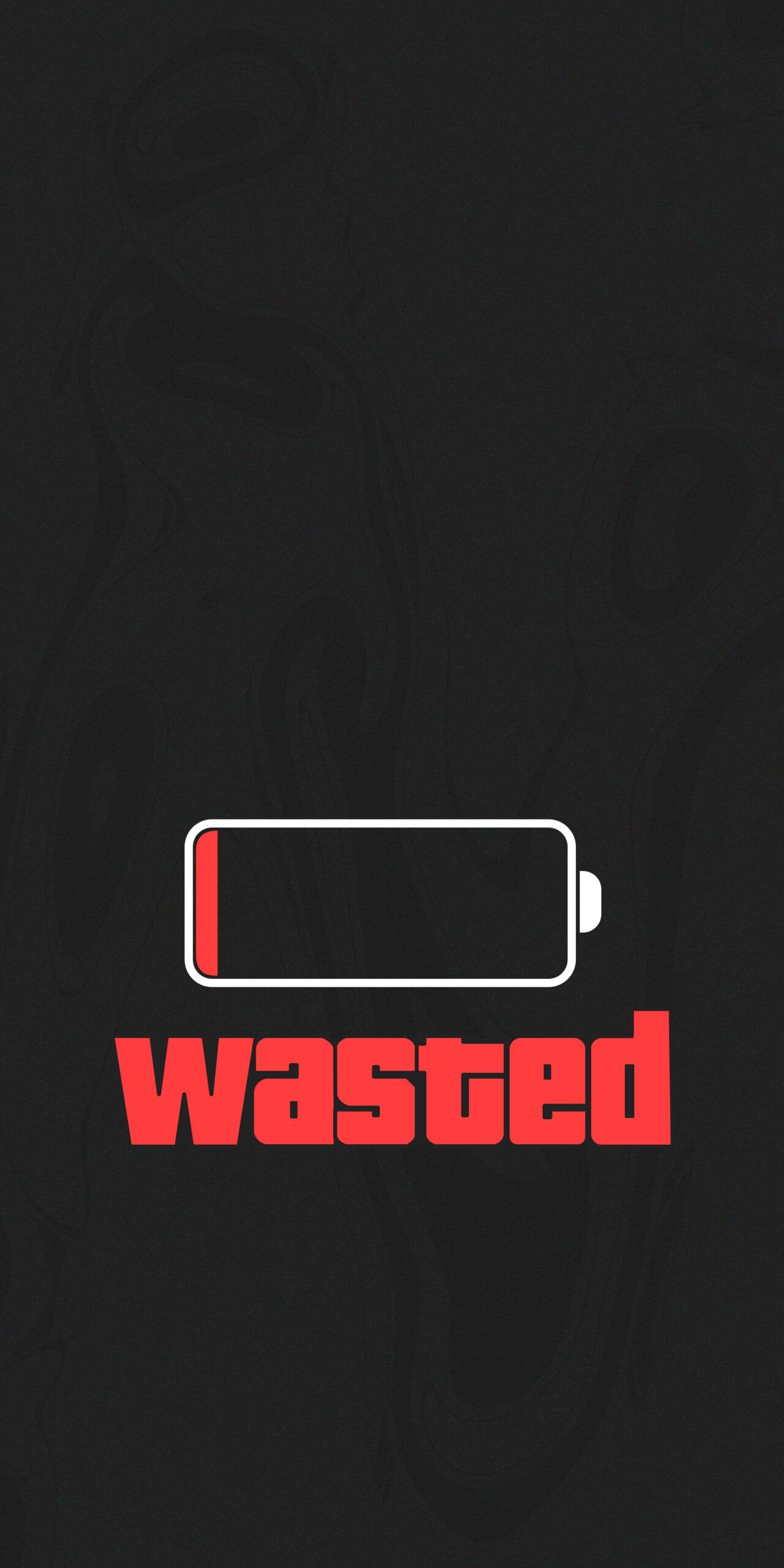 Low Battery Wasted Dark Wallpaper