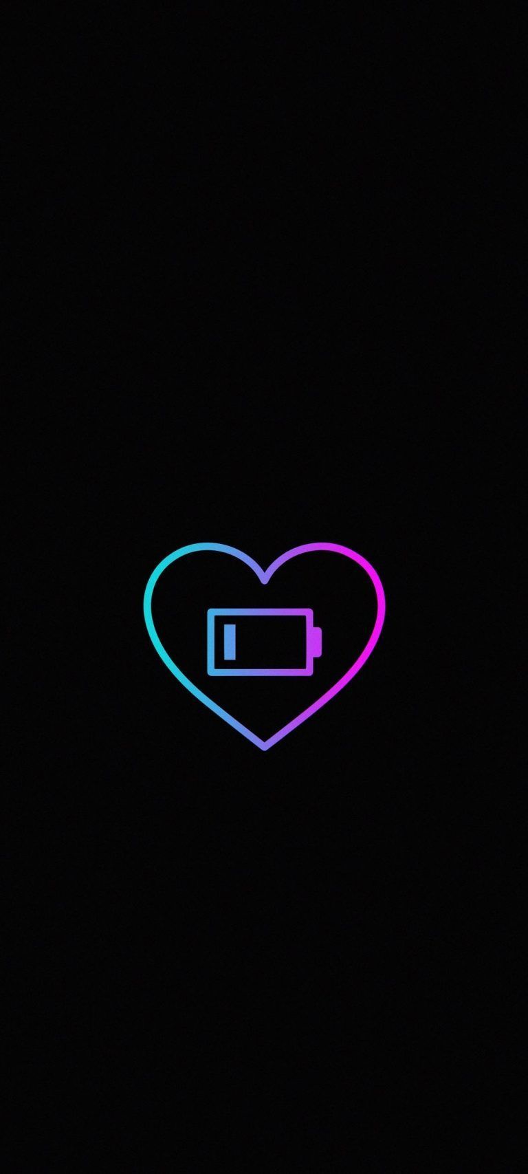 A heart shaped battery with neon colors - Battery