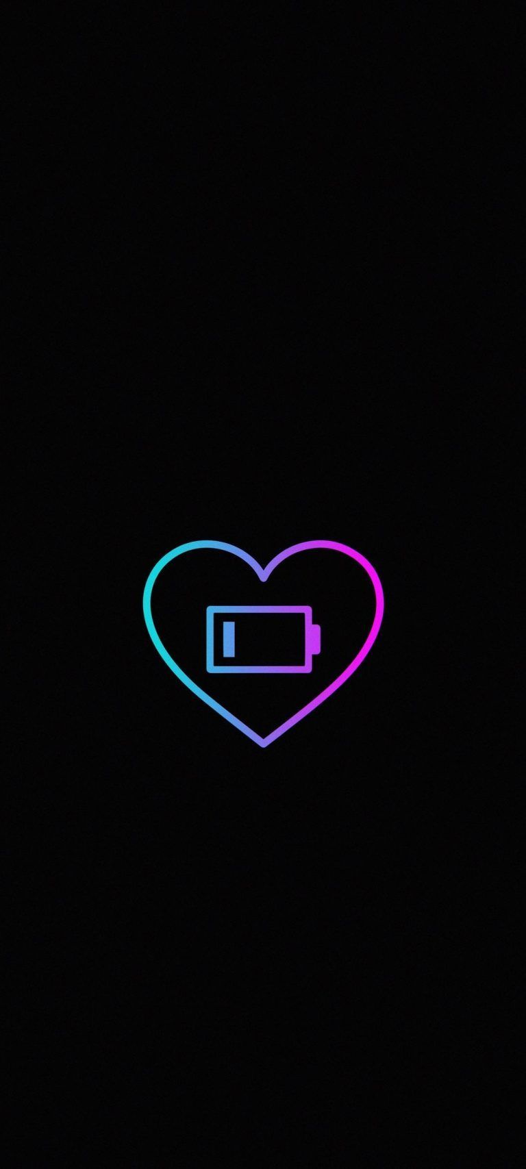 Minimalist Heart Battery Wallpaper