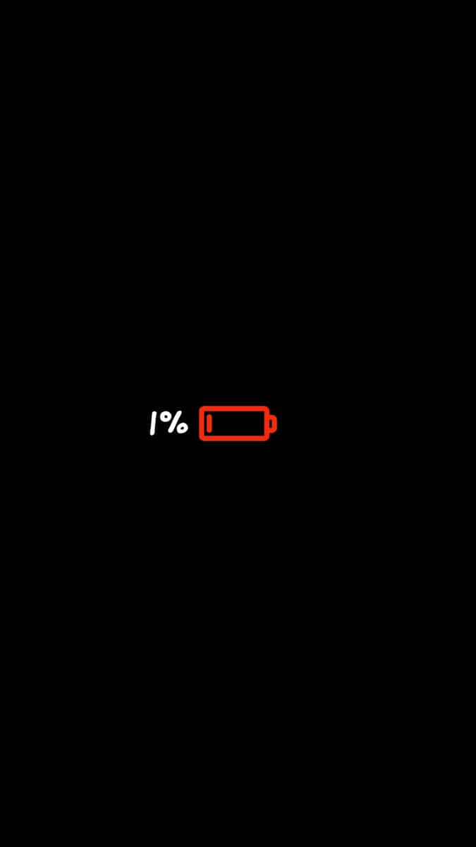 Download One Percent Red Battery Life Wallpaper