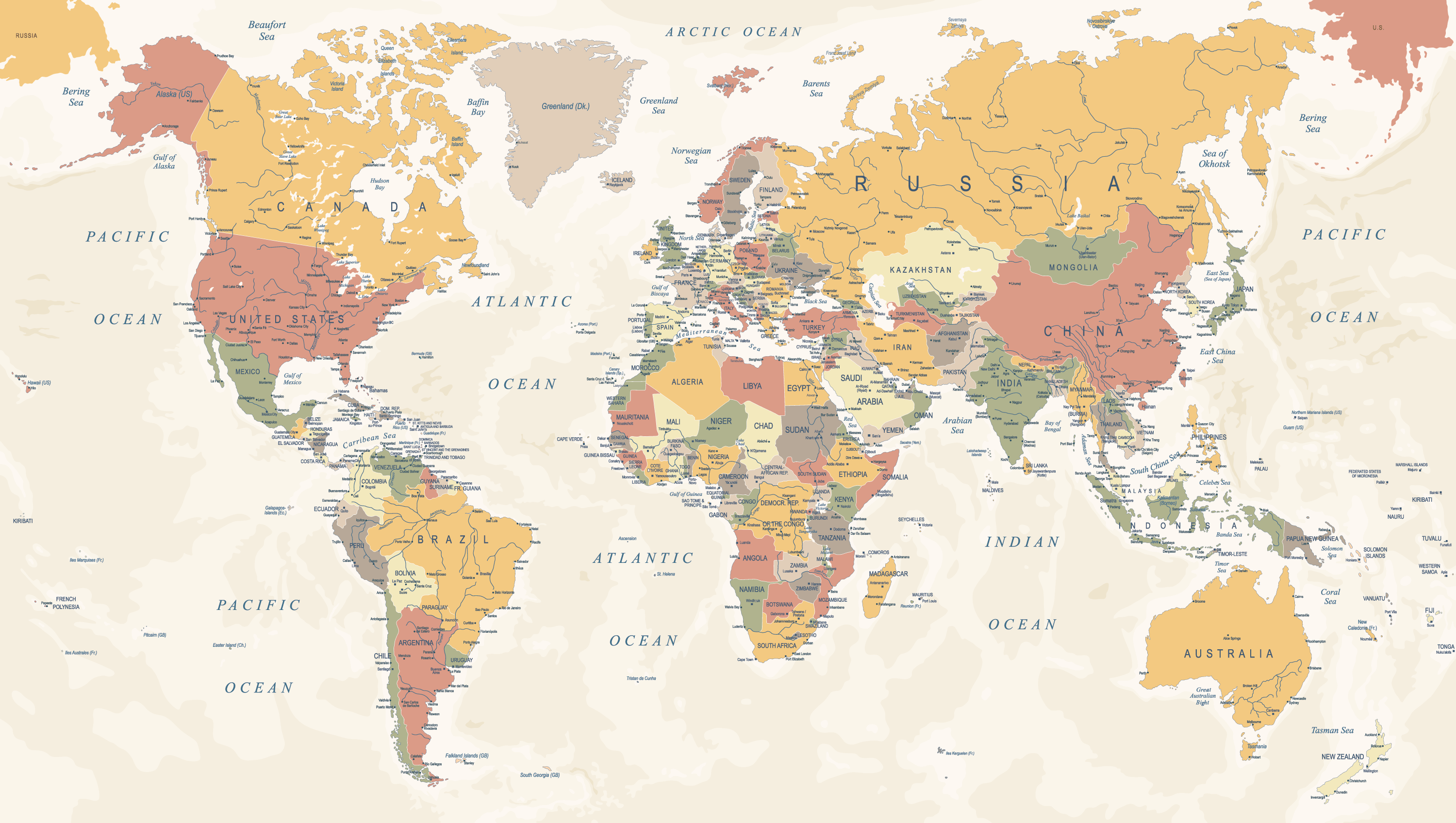 A map of the world in muted colors - Atlas