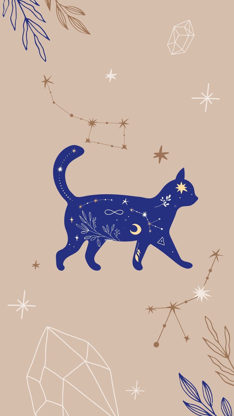 A cat with stars and crystals on it - Artemis