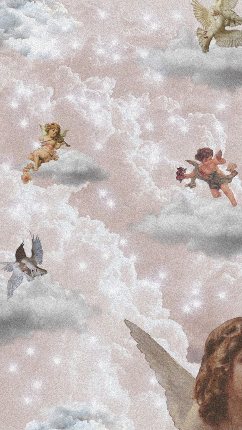 A picture of angels flying in the sky - Cupid