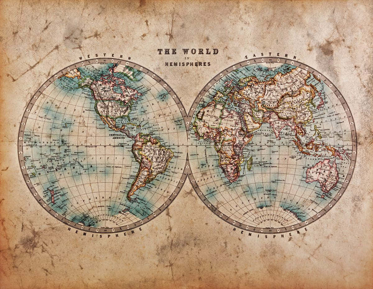 The world map vintage poster - Atlas