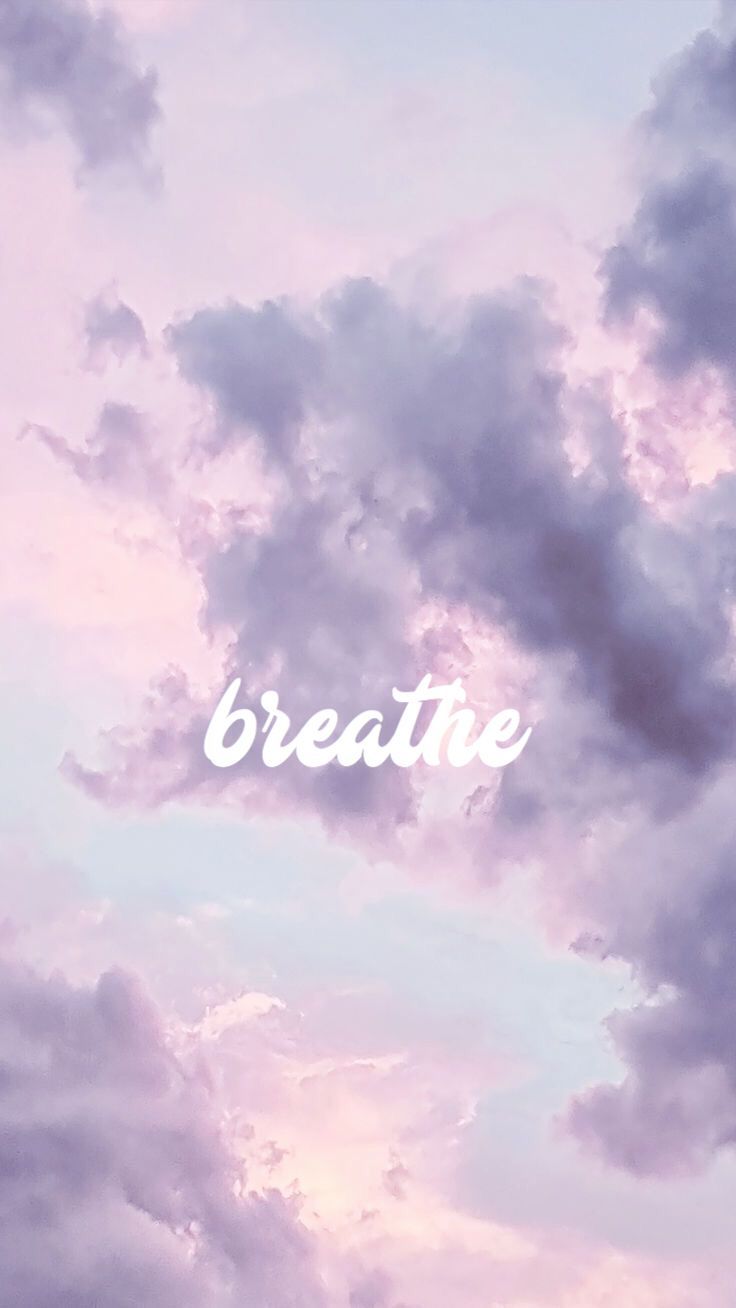 Clouds wallpaper with the word breathe - Breathe
