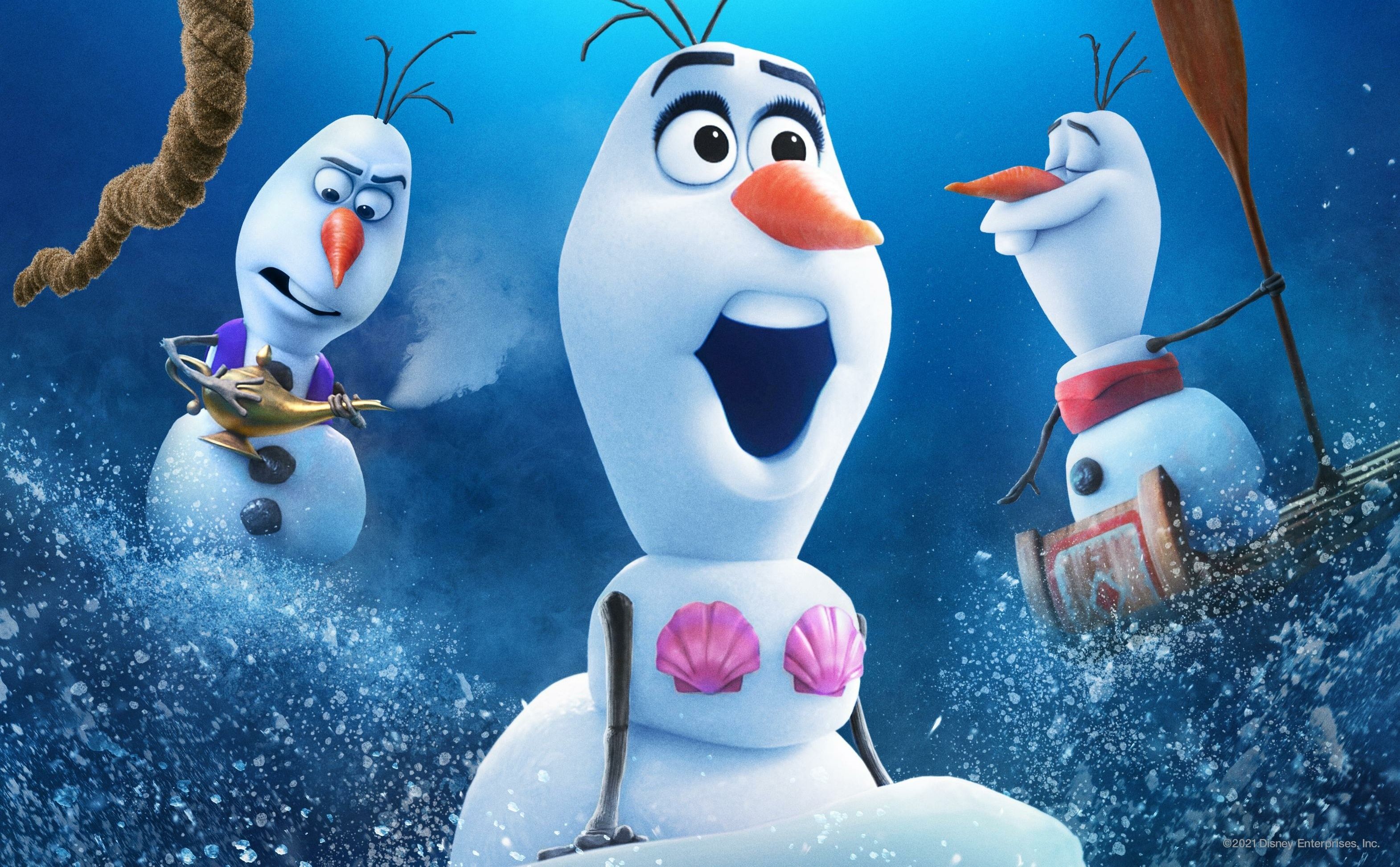 Kristoff, Elsa, 8K, Olaf, Anna, Animation, 4K, Short film, Olafs Frozen Adventure Gallery HD Wallpaper