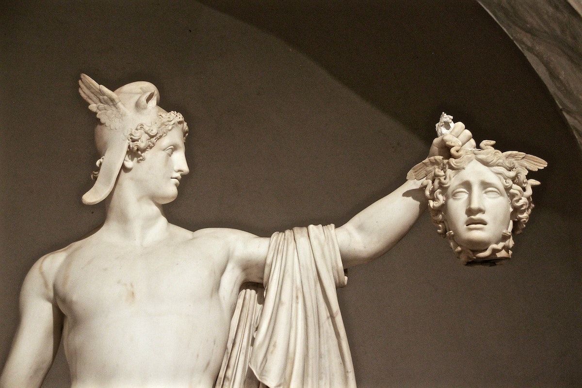 Perseus holding the head of Medusa, a sculpture by Antonio Canova. - Medusa