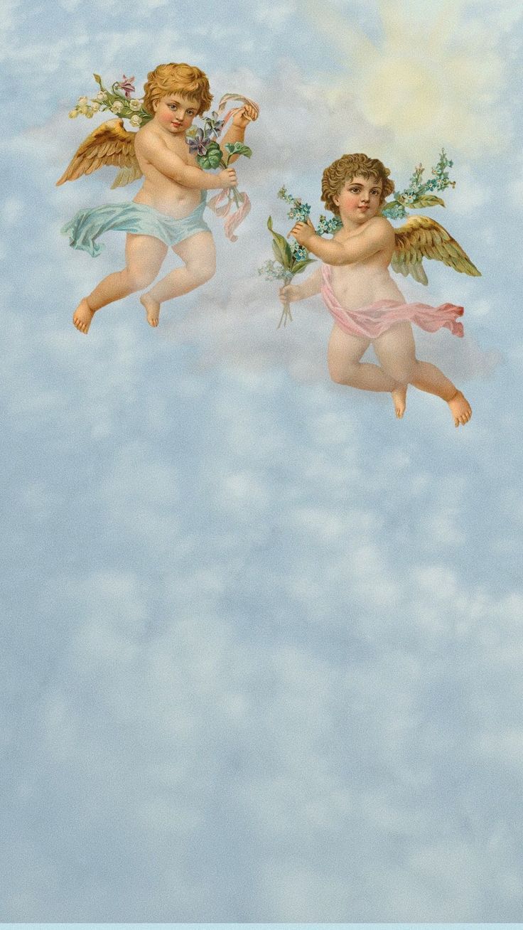 Two cherubs are flying in the sky - Cupid