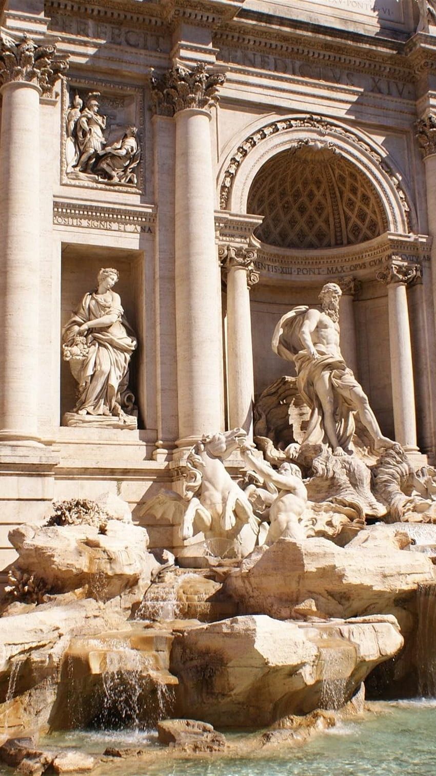 The Trevi fountain is one of the most famous fountains in the world. - Statue