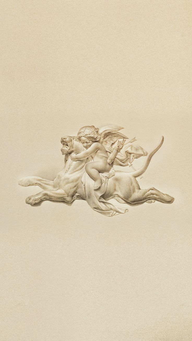 A sculpture of two people on horseback - Cupid
