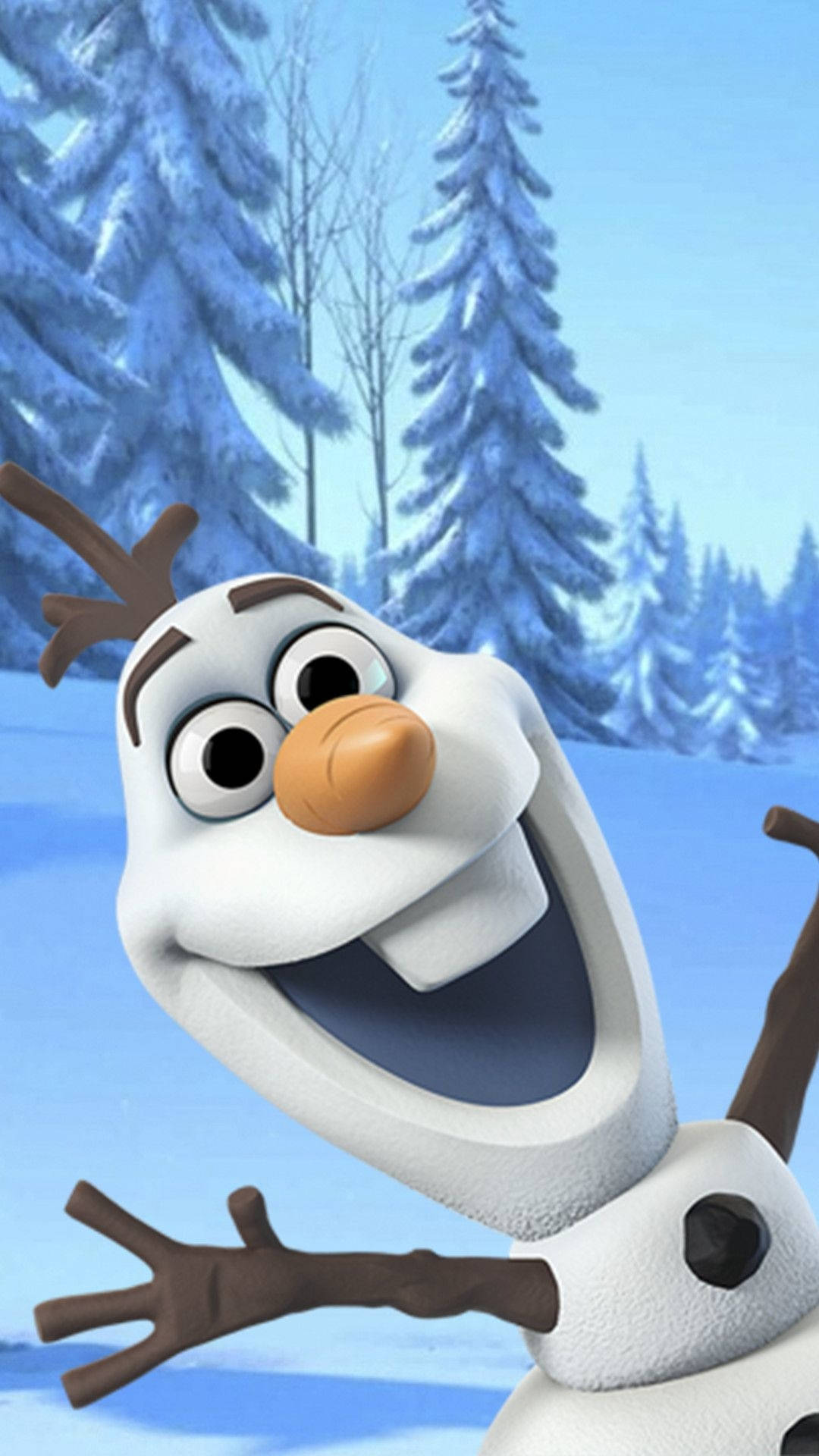 A cartoon character of frozen is standing in the snow - Olaf