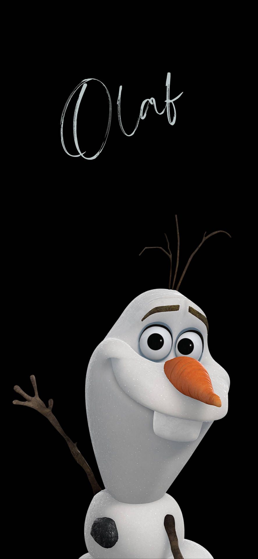 A frozen snowman is holding up his hand - Olaf
