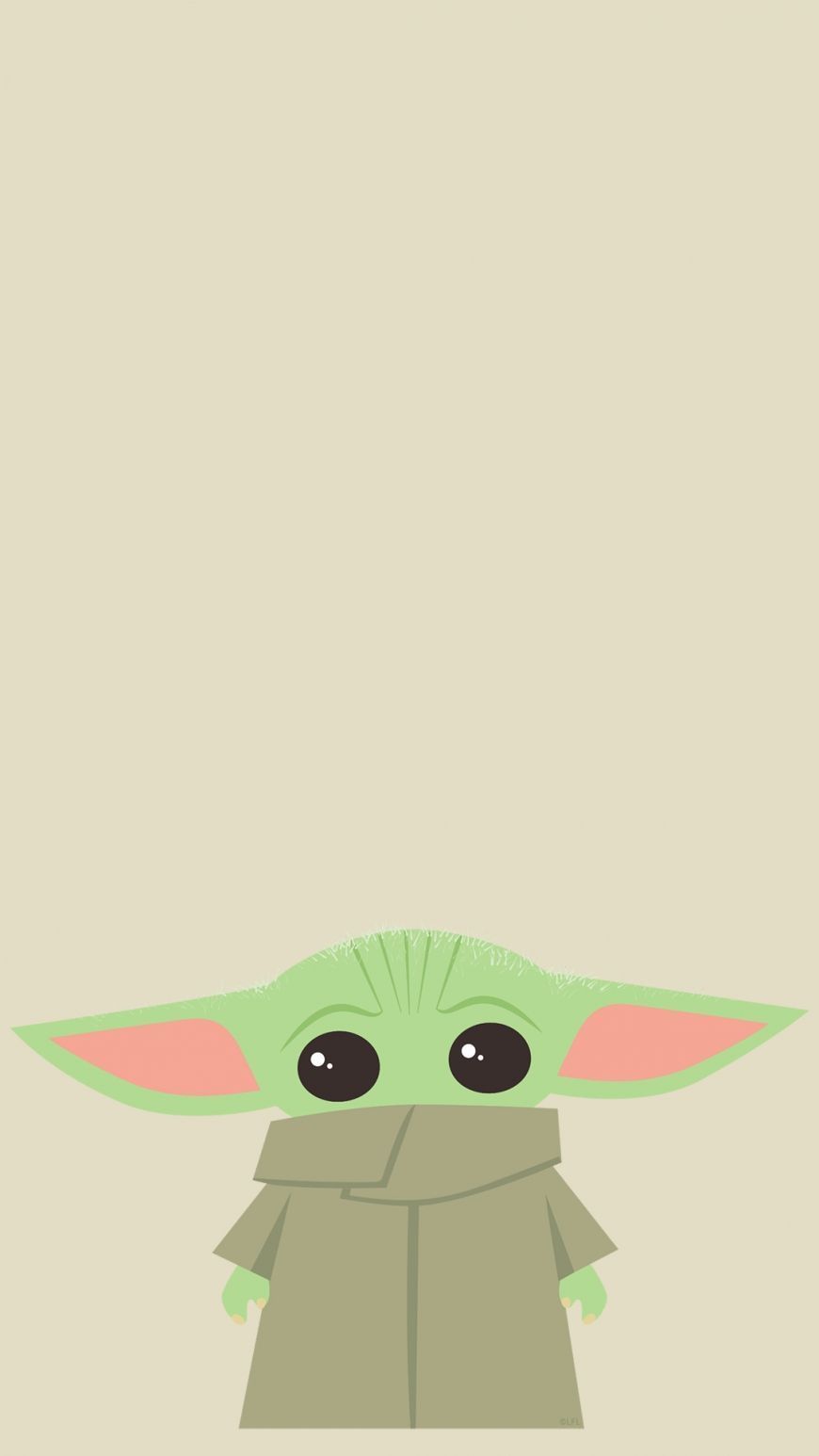 A baby yoda in green clothing with big eyes - Baby Yoda