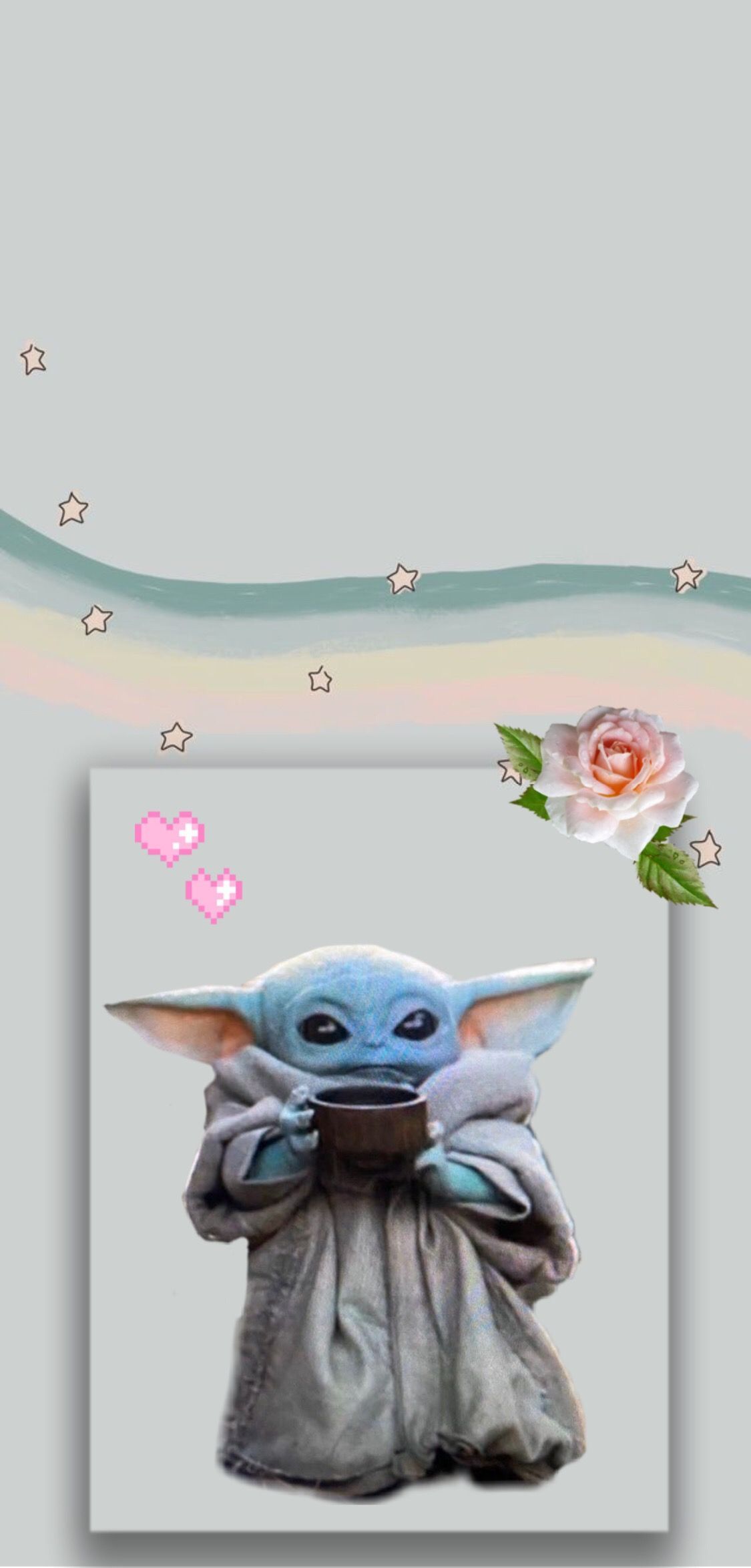 Aesthetic baby yoda wallpaper I made for my phone! - Baby Yoda