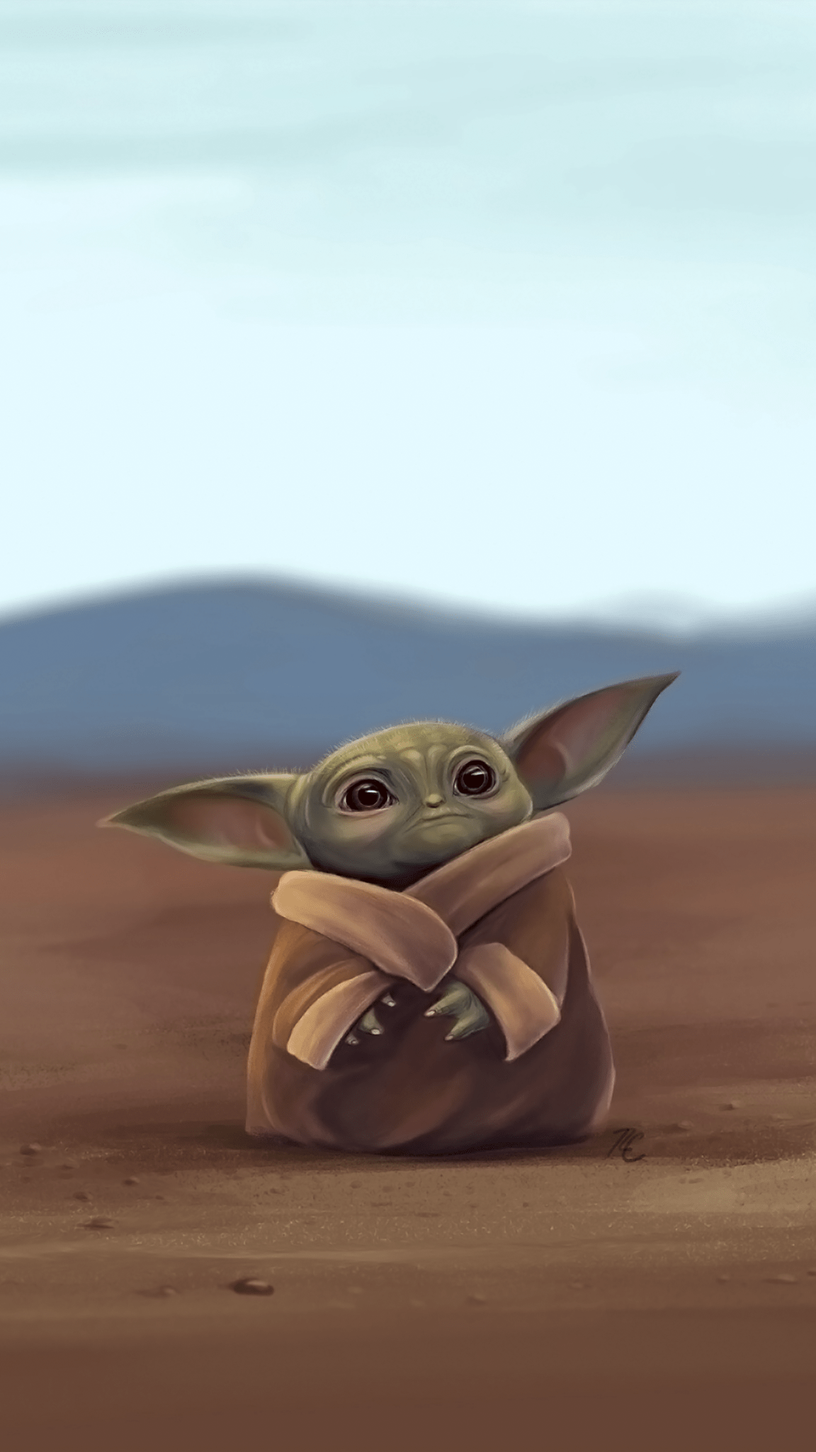 A Baby Yoda wallpaper I made for my phone - Baby Yoda