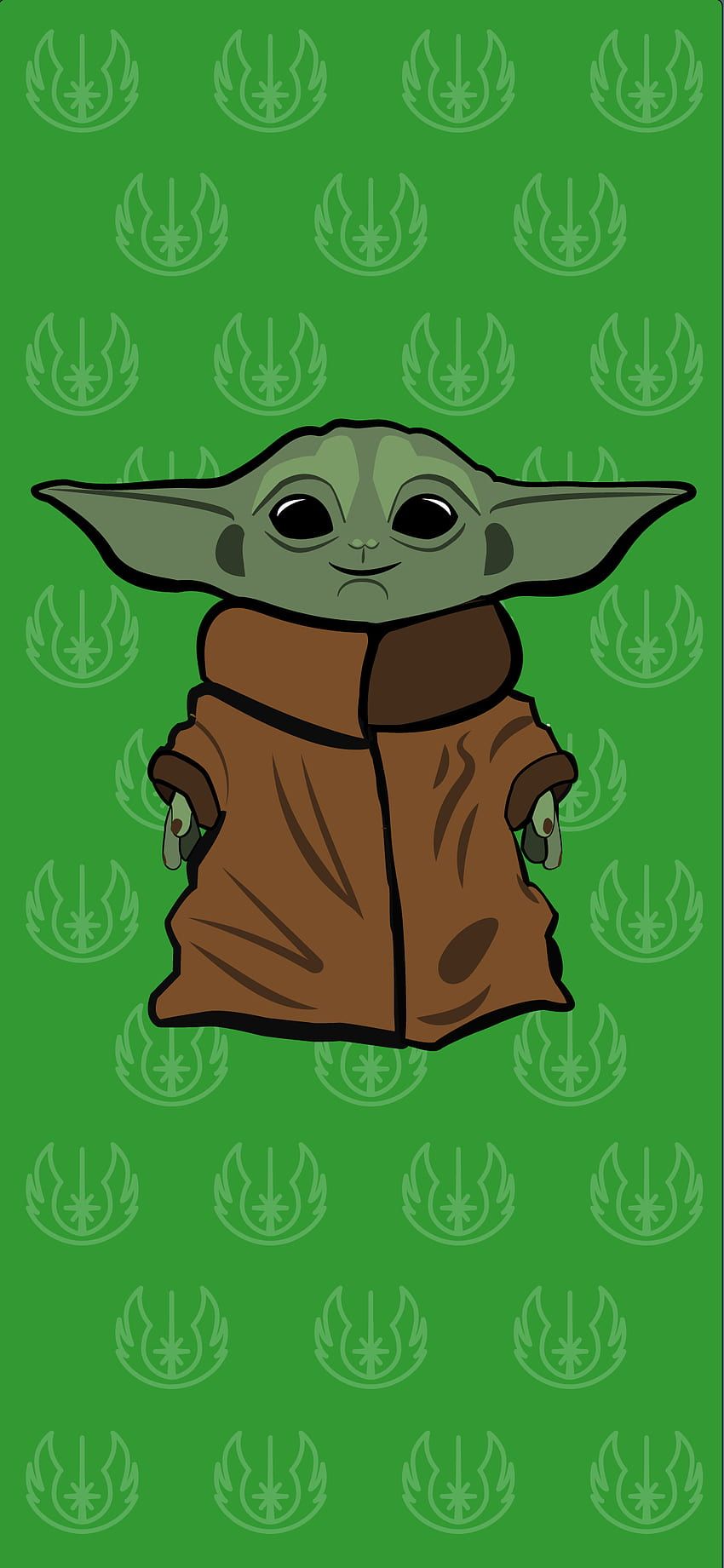 Baby yoda on green background - Baby Yoda