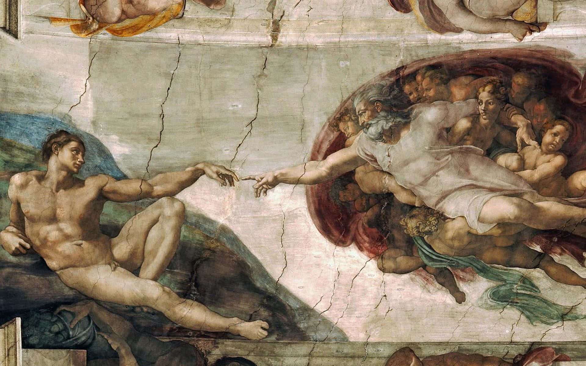 Download Renaissance Aesthetic The Creation Of Adam Wallpaper