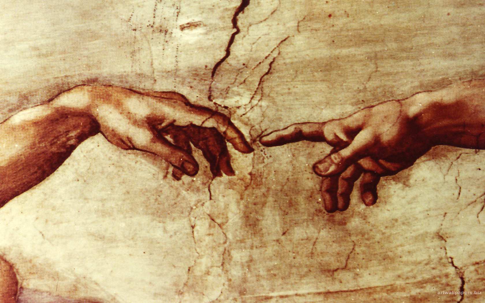 The Creation of Adam, detail of Michelangelo's fresco on the ceiling of the Sistine Chapel, 1511. - The Creation of Adam