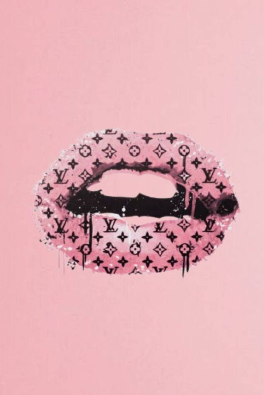 Download Louis Vuitton Aesthetic Pink Lips Wallpaper