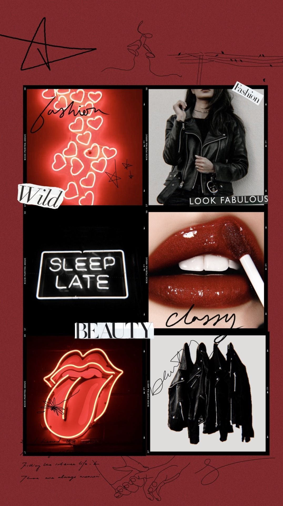 Aesthetic wallpaper red for mobiles and tablets - Lips