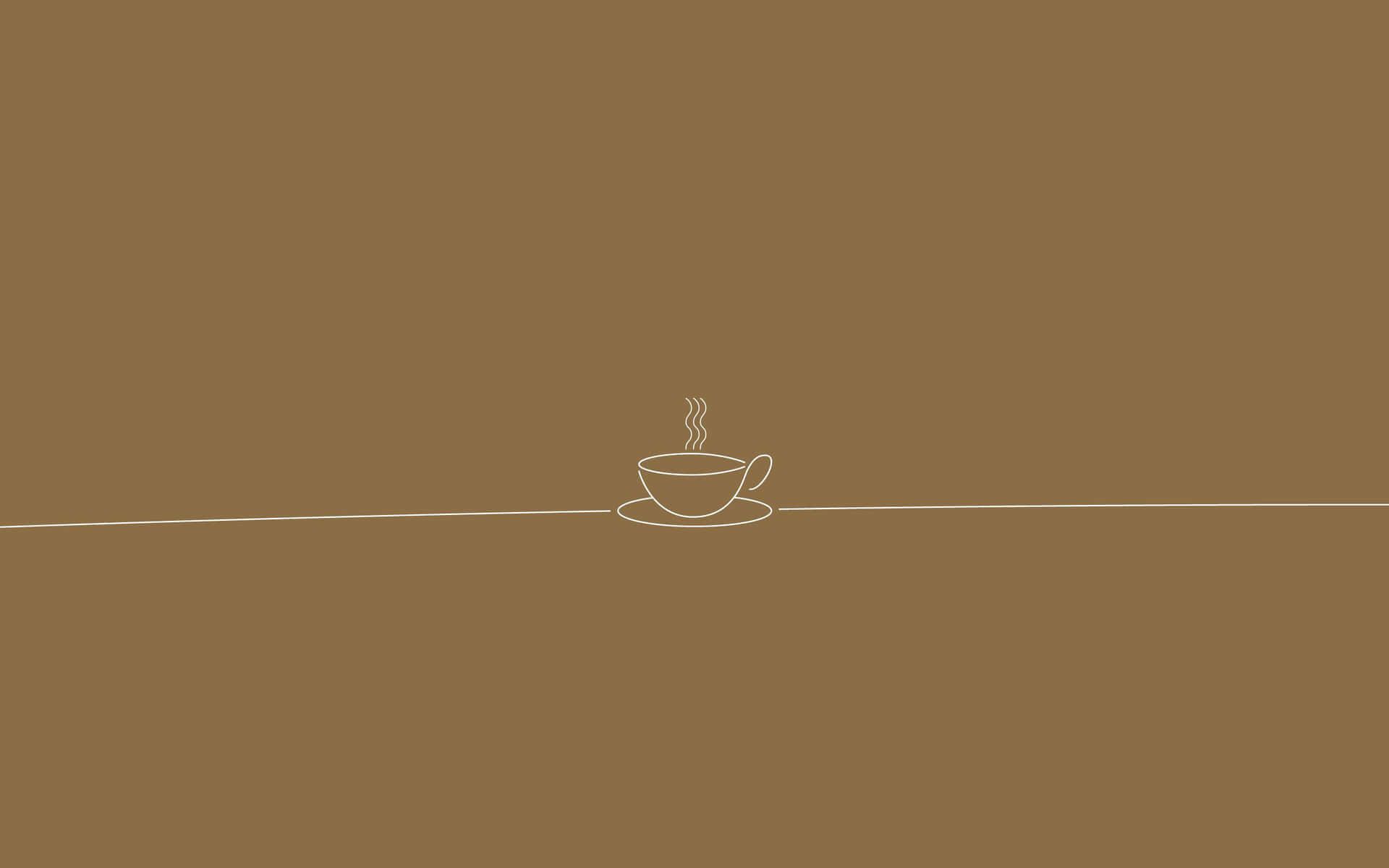 Continuous line drawing of a cup of coffee - 1920x1200
