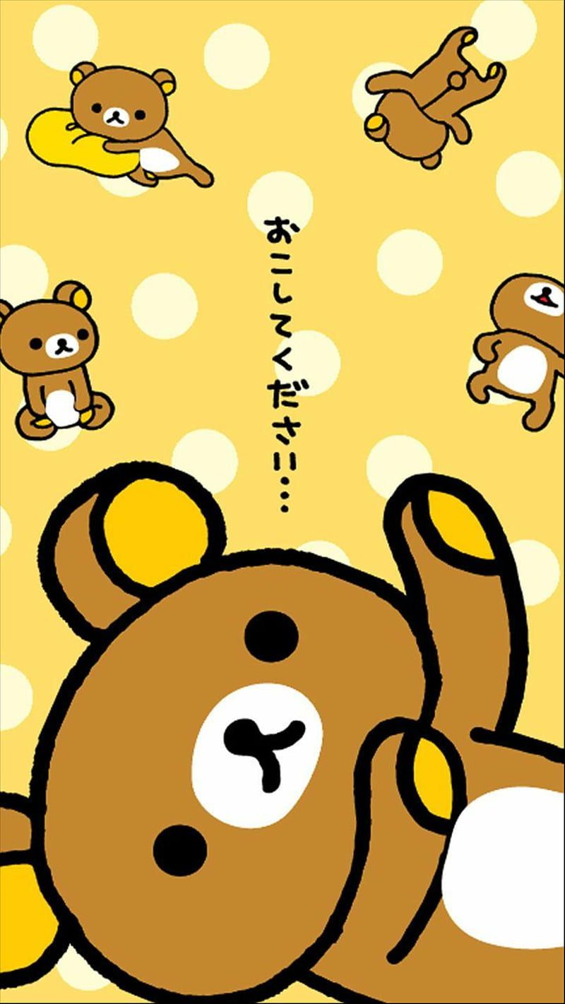 Rilakkuma Kawaii, bear, cute, hello, kawaii, love, tail, themes, HD phone wallpaper