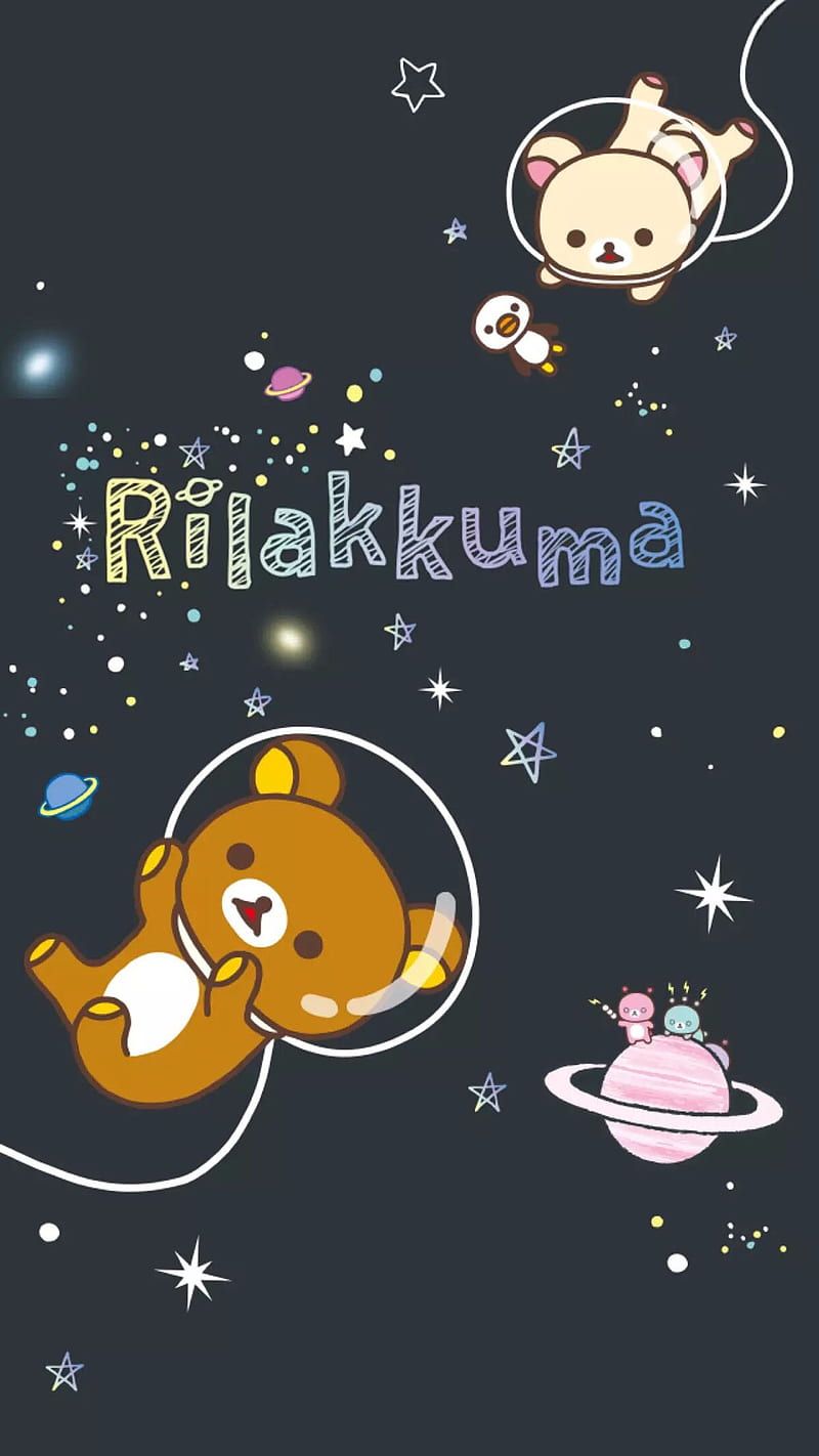 Rilakkuma, bears, kawaii, space, HD phone wallpaper