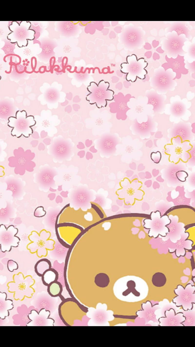 Rilakkuma sakura, japan, kawaii, sanrio, HD phone wallpaper