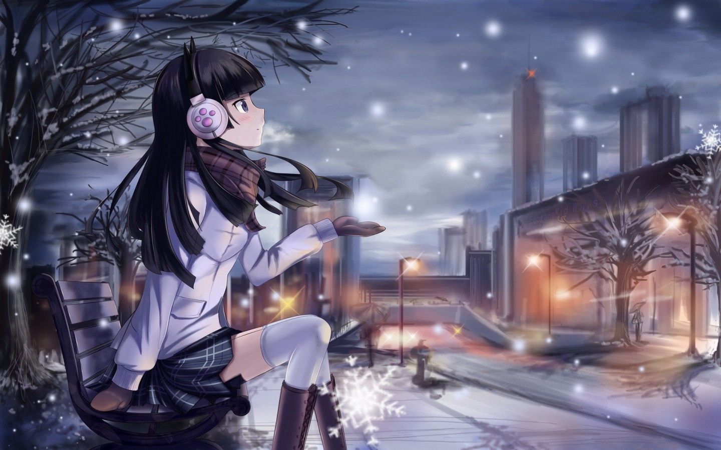 Unique Winter Anime Girl HD Wallpaper 1440x900 Wallpaper .net
