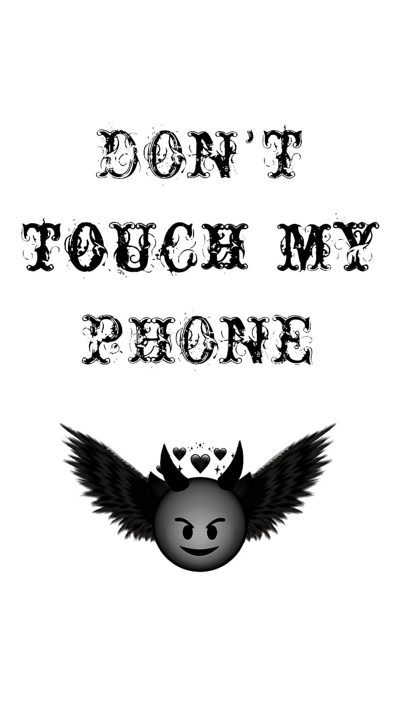 Don't touch my phone, aesthetic, beak, clipart, emoji, don't touch, infinix, HD phone wallpaper