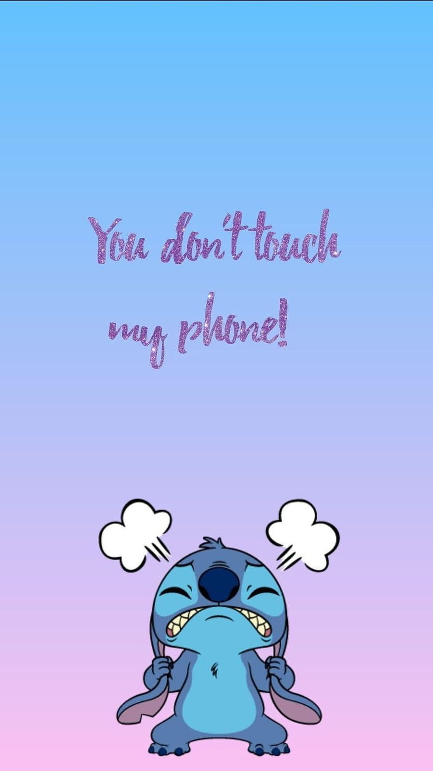Stitch phone wallpaper with the words 