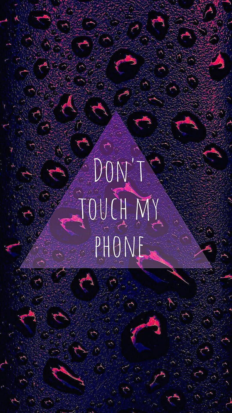 IPhone wallpaper with a purple triangle and the words 