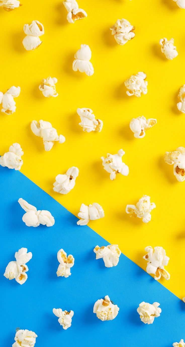 Yellow And Blue Popcorn Food Wallpaper. Planos De Fundo, Papeis De Parede Para Iphone, Papel De Parede Amarelo