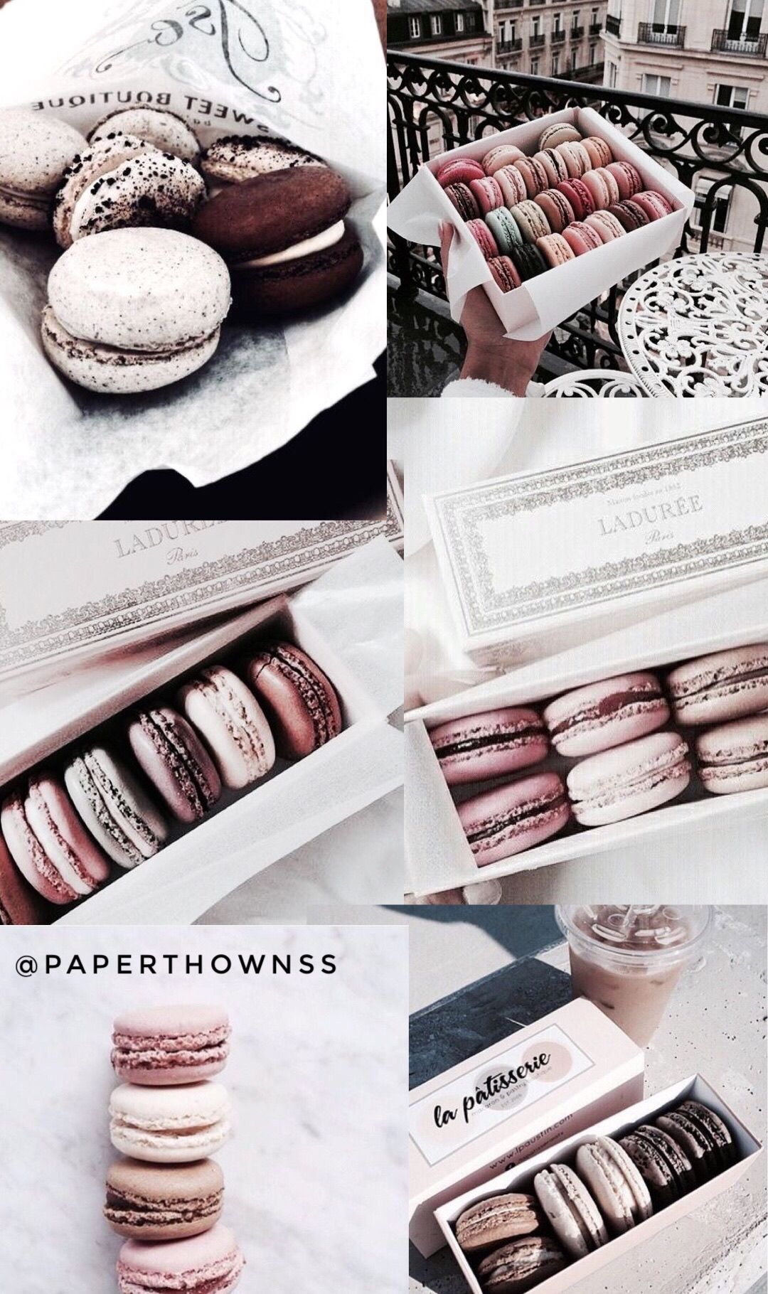 Macaron Wallpaper Collage. Macaron Wallpaper, Aesthetic Collage, Food Collage